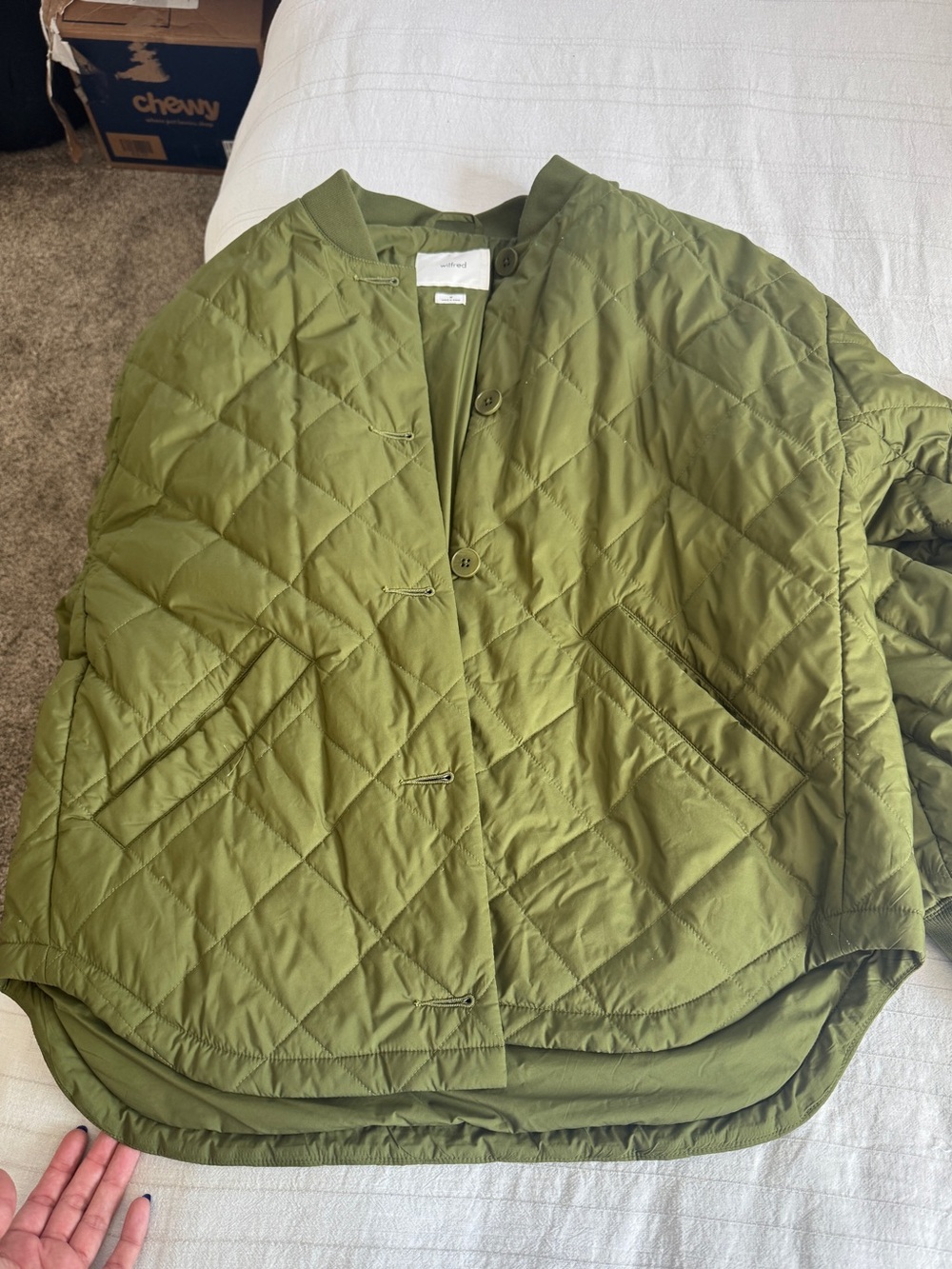 Aritzia Wilfred quilted button down jacket